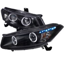 2008-2012 Honda Accord 2DR Halo Black Projector Headlights - 2LHP-ACD082JM-TM