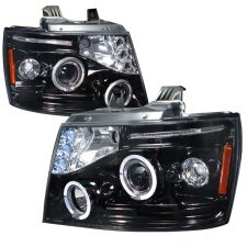 2007-2012 Chevy Avaalanche Halo Gloss-Black-Smoke Projector Headlights - 2LHP-AV