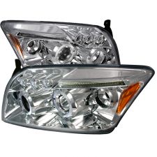 2007-2012 Dodge Caliber Halo LED Chrome Projector Headlights - 2LHP-CAL06-TM