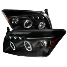 2007-2012 Dodge Caliber Halo LED Black Projector Headlights - 2LHP-CAL06JM-TM