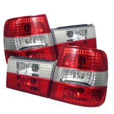 1988-1995 BMW E34 Red/Clear Euro Style Tail Lights - 111-BE3488-RC