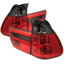 2000-2006 BMW E53 Red/Smoke Euro Style Tail Lights - 111-BE5300-RS