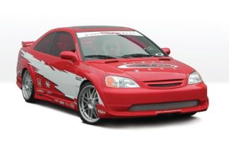 2001-2004 Honda Civic 2DR Front Bumper Flares 2PC by Wings West - 890538-890540