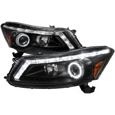 2008-2012 Honda Accord 4DR Sedan Halo Black Projector Headlights - 2LHP-ACD084JM-TM