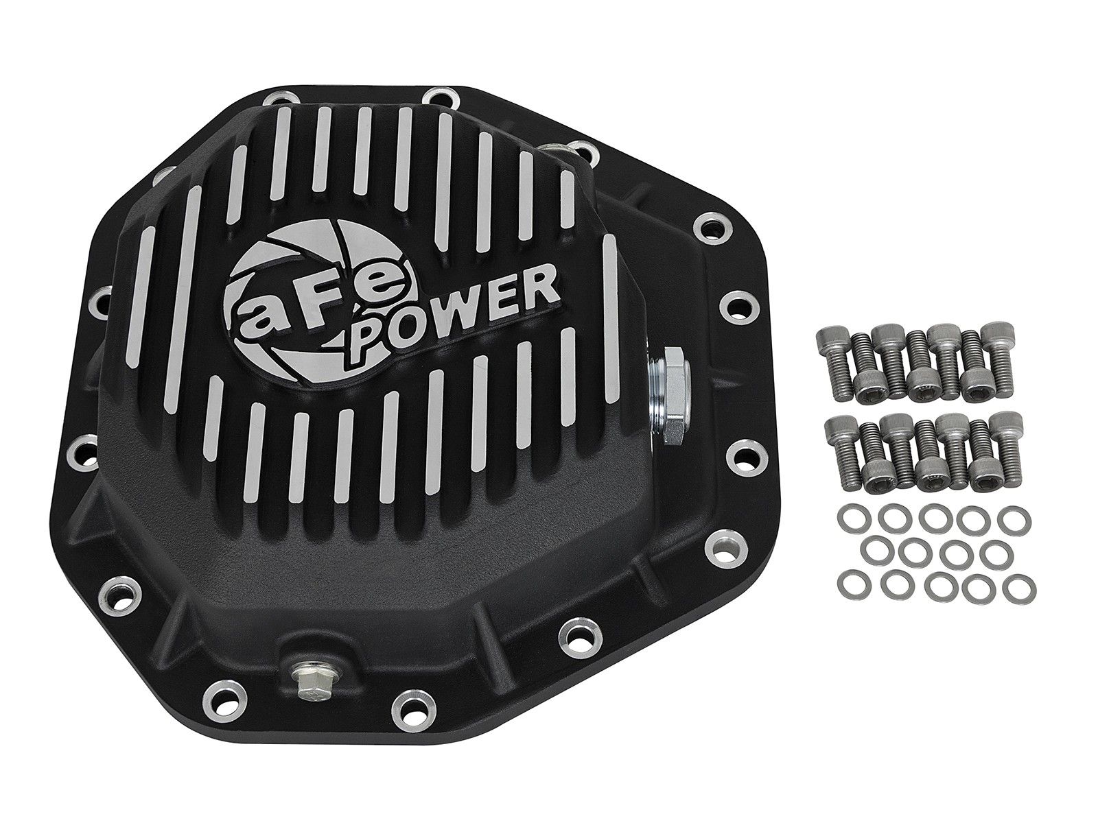 2017-2019 Ford F-350 Super Duty Turbo Diesel V8 6.7L Rear Differential Cover Machined Fins Pro Series