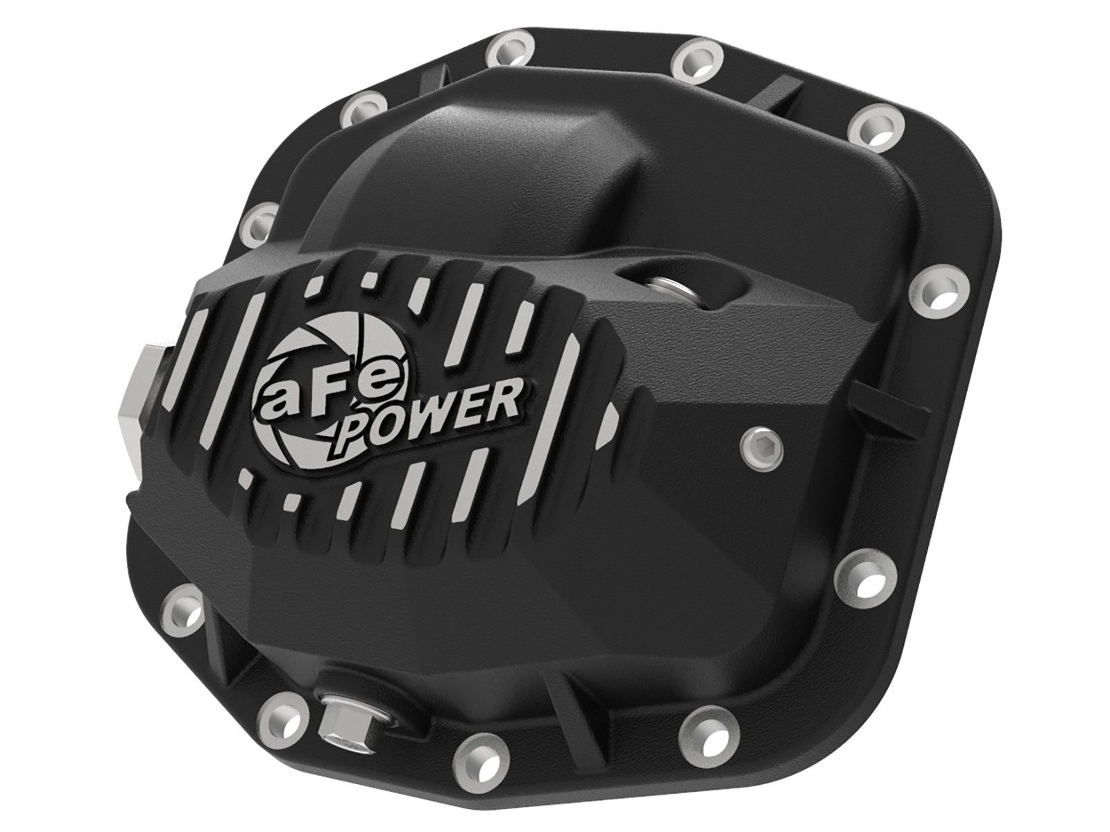 2018-2019 Jeep Wrangler JL V6 3.6L Pro Series Front Differential Cover Black w/ Machined Fins - 46-71010B