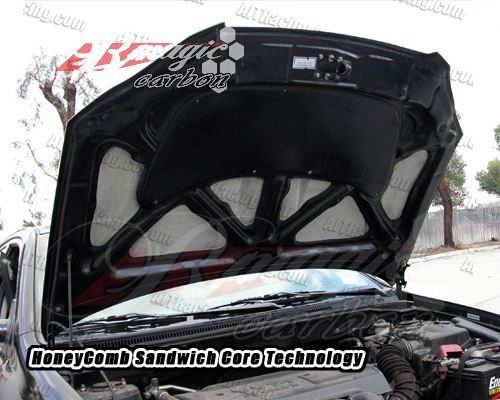 2003-2007 Toyota Corolla 4DR Raiden Carbon Fiber Hood