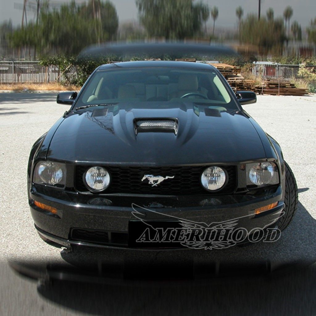 2005-2009 Ford Mustang SMS Dual-Functional Ram Air Hood Fiberglass
