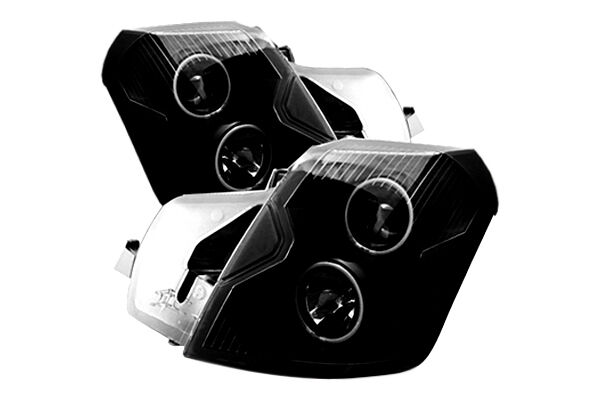 2003-2007 Cadillac CTS Halo Switchback Sequential LED Turn Signal Projector Headlights Matte Black Housing Smoke Lens 2003-2007 Cadillac CTS Halo Switchback Sequential LED Turn Signal Projector Headlights Matte Black Housing Smoke Lens