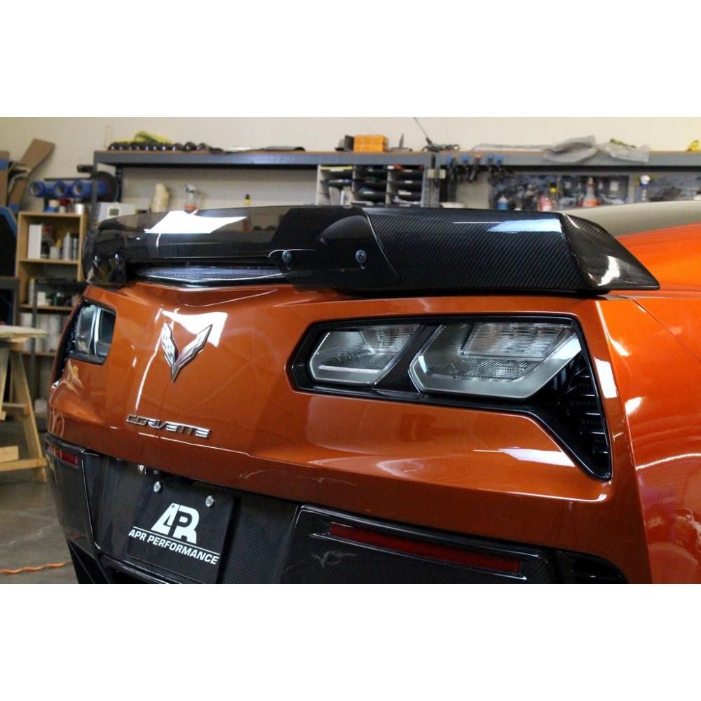 2015-2018 Chevy Corvette C7 Z06 APR Carbon Fiber Track Pack Rear Spoiler Wing w/Wickerbill