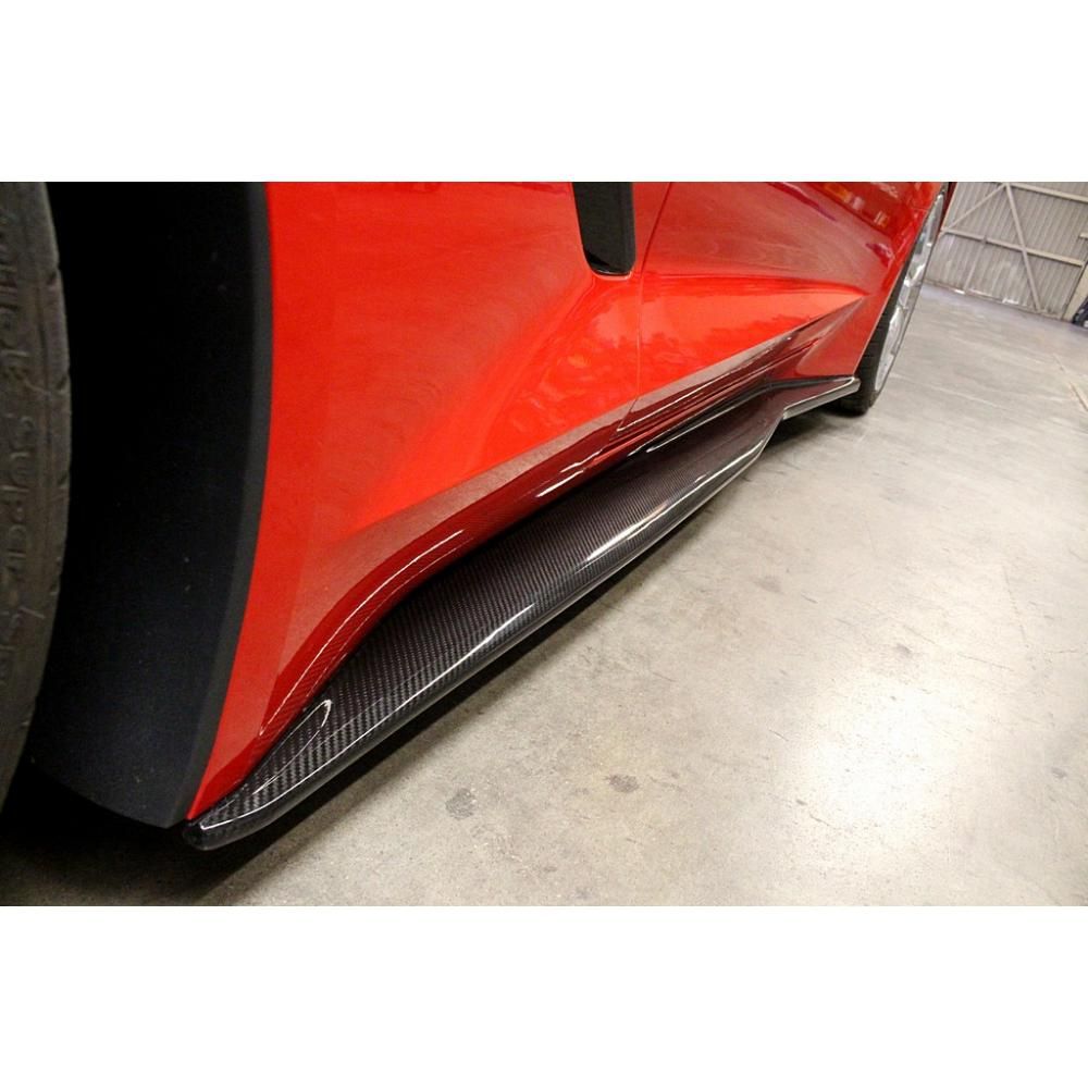 2014-2016 Chevy Corvette C7 APR Carbon Fiber Side Splitters/Rocker Extensions
