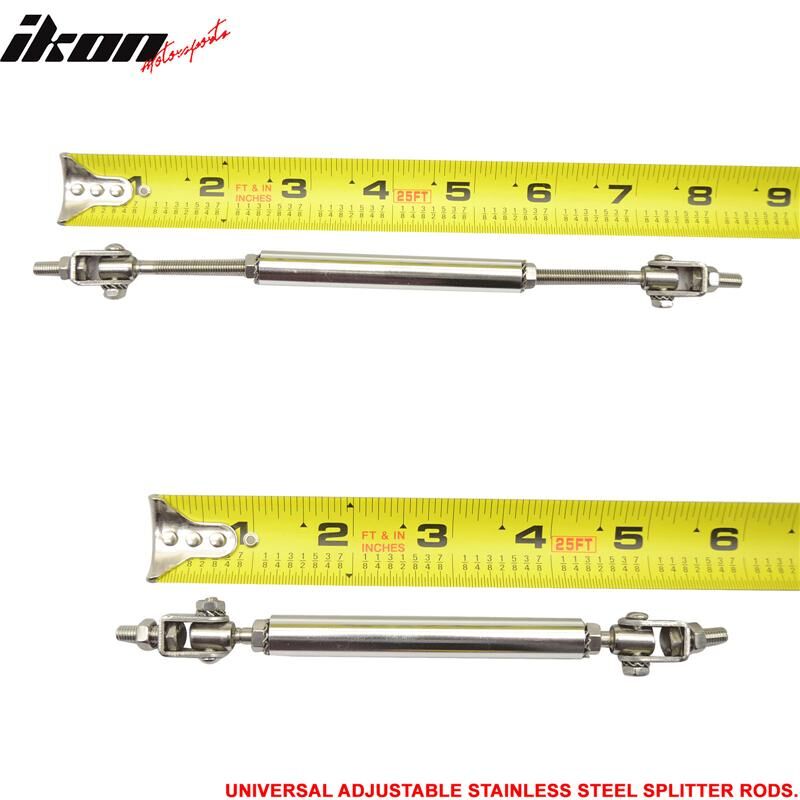 Universal Adjustable 5 - 5 5/8 inch Front Splitter Strut Rods 2PC Red ...