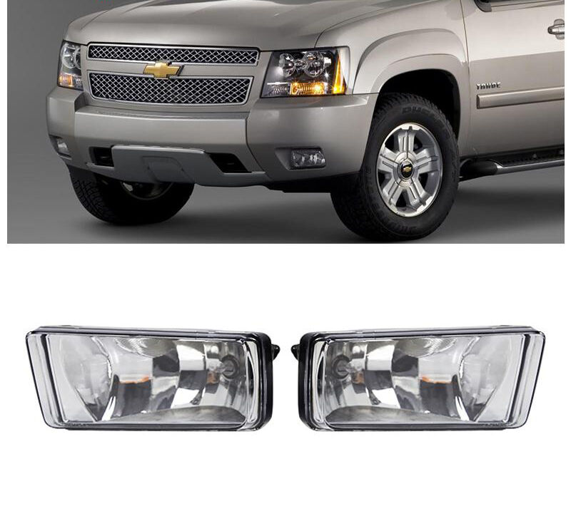 Fog Lights For 2007-2013 Chevy Silverado, Suburban, Tahoe, Avalanche – Halogen, Clear Lens