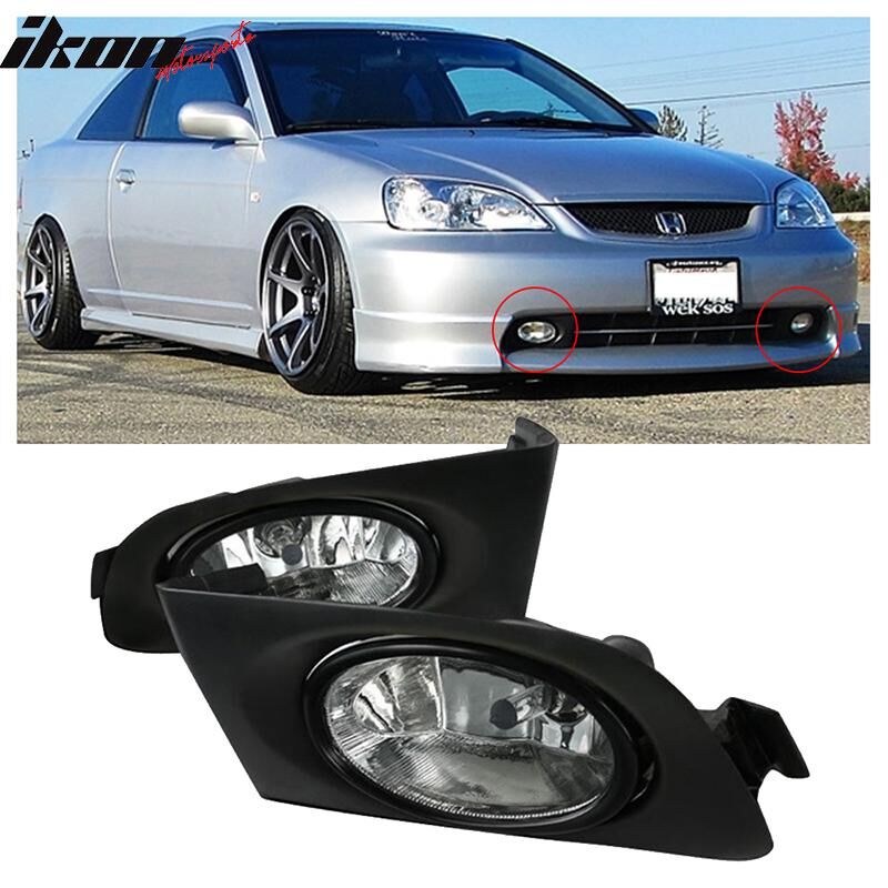 Fit For 2003 2005 Honda Accord 2Door Coupe JDM Clear Lens Fog Lights & Switch RH Fit For 2003 2005 Honda Accord 2Door Coupe JDM Clear Lens Fog Lights & Switch RH