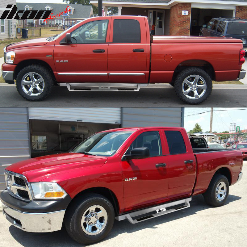 20112018 Ram Truck 3500 Quad Cab Ikon V1 Style Running Boards Silver