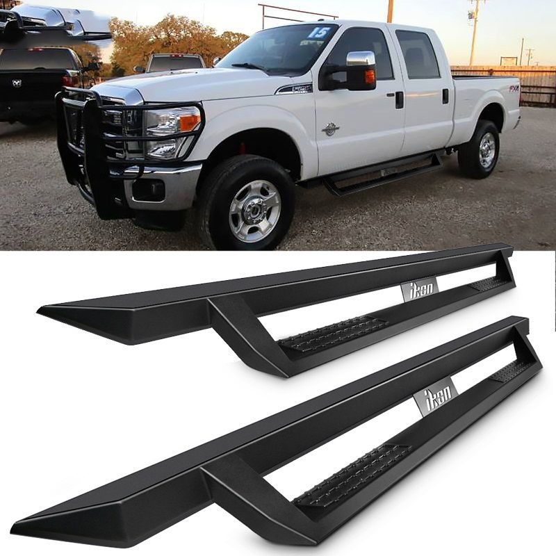 412459B 1999-2016 Ford Super Duty F250 F350 SuperCab Only Truck Side Steps Ionic 5 Black Steel Oval Nerf Bars Fits