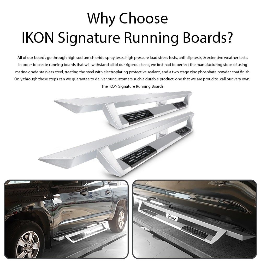 2007-2018 Toyota Tacoma Double Cab Ikon V1 Style Steel Running Boards