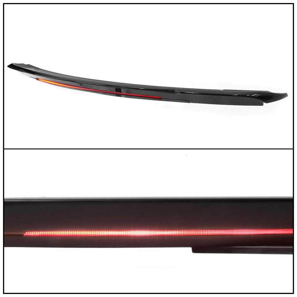2015-2023 Ford Mustang Coupe Long LED Style Trunk Spoiler Gloss Black ...