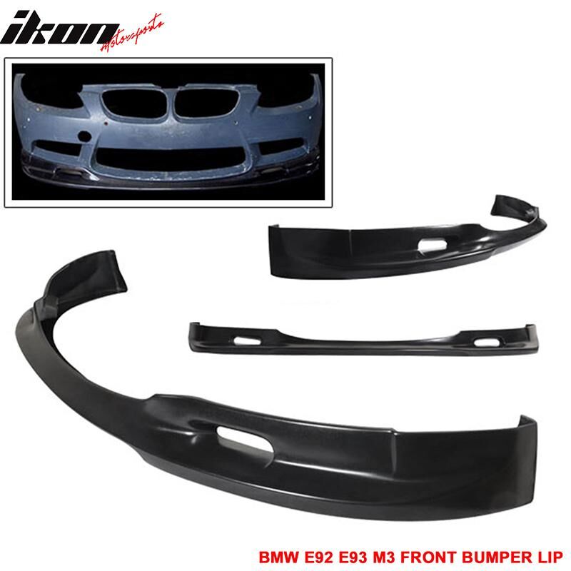 Carbon Look Front Bumper Lip Spoiler Kit For 2011-2013 BMW E92 E93 Coupe | 3-Piece STP-Style Splitter By HDC Autosports