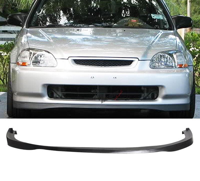 [GT-Speed] SiR Style PU Front Bumper Lip, Compatible With 1992-1995 Honda Civic Coupe/Hatchback Factory Bumper Only main image 0