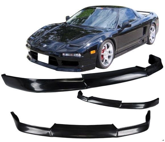 PU Black Front Lip Spoiler Splitter by IKON MOTORSPORTS 1992 1993 1994 1995 1996 Front Bumper Lip Compatible With 1991-1997 ACURA NSX 