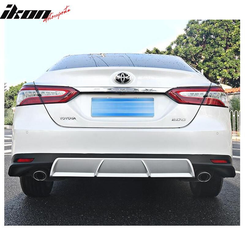 Gloss Black GR Style Rear Bumper LED Diffuser For 2018-2024 Toyota Camry LE & XLE - 3-Piece Kit 13 thumbnail image