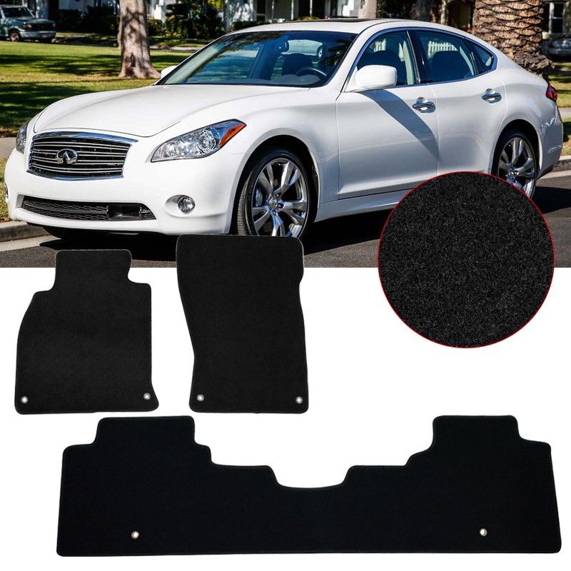 20112013 Infiniti M37 Floor Mats Carpets Front & Rear 3PC Black Nylon