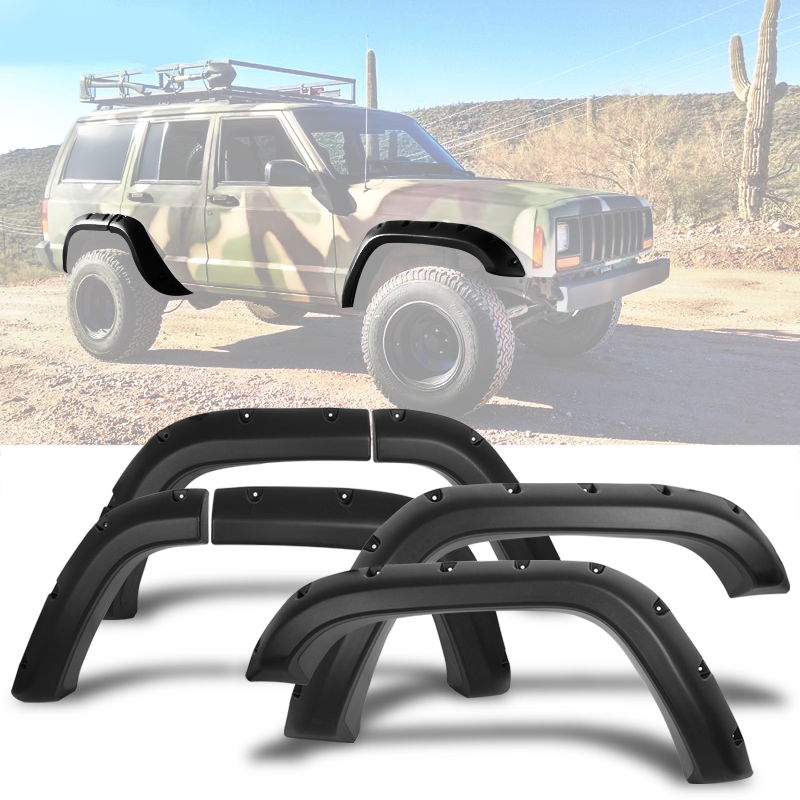 19842001 Jeep Cherokee XJ Pocket Rivet Wide Fender Flares 6PC Textured