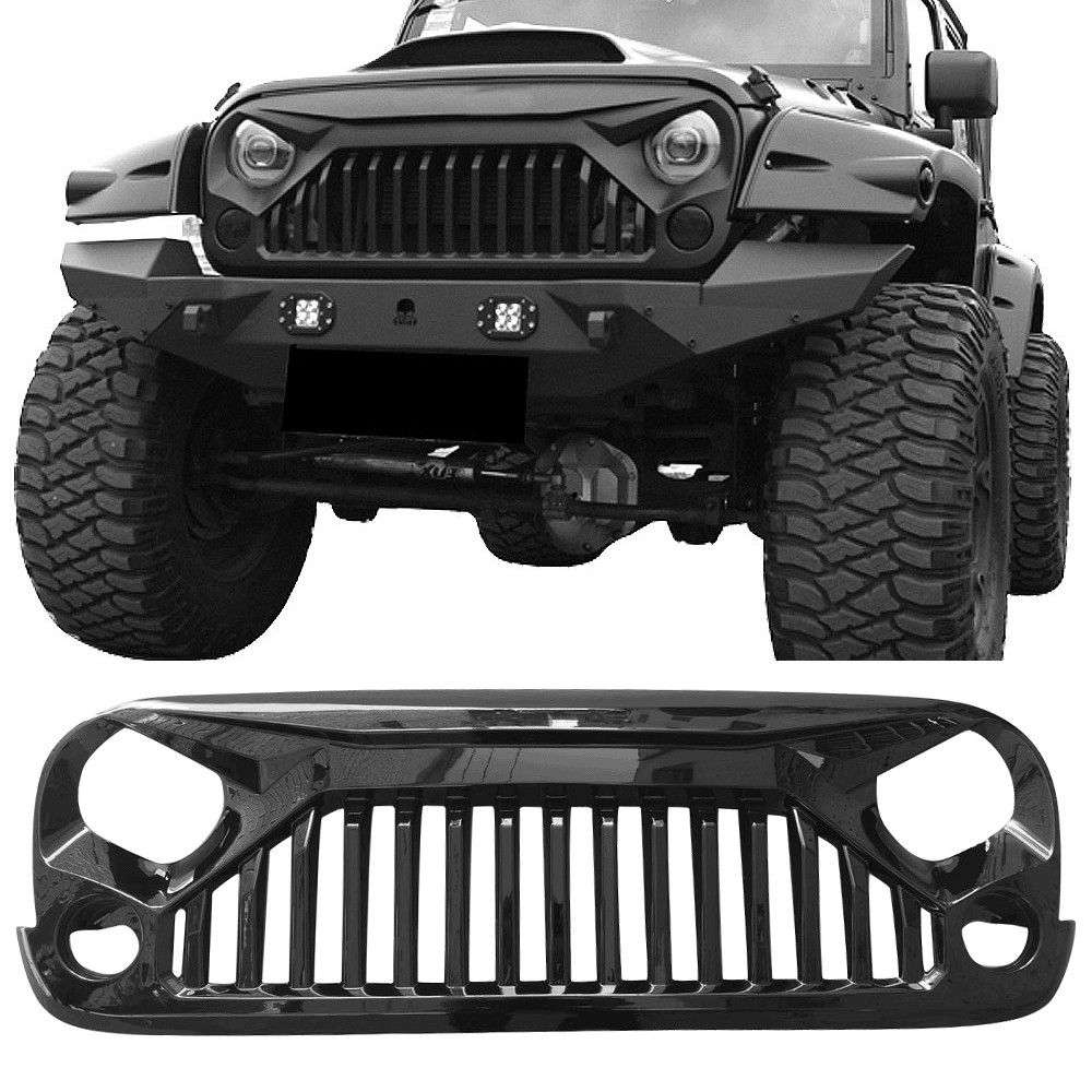 White And Black TOPFIRE Painted Front Grill for Jeep Wrangler JK/JKU 2007-2018 