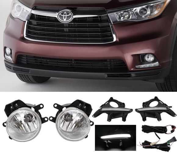 20142016 Toyota Highlander Front LED Fog Light Lamp With DRL LH RH