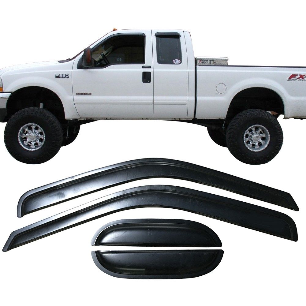 19992016 Ford F250 Super Duty Acrylic Window Visors 4Pc Set WDFFSD99EC