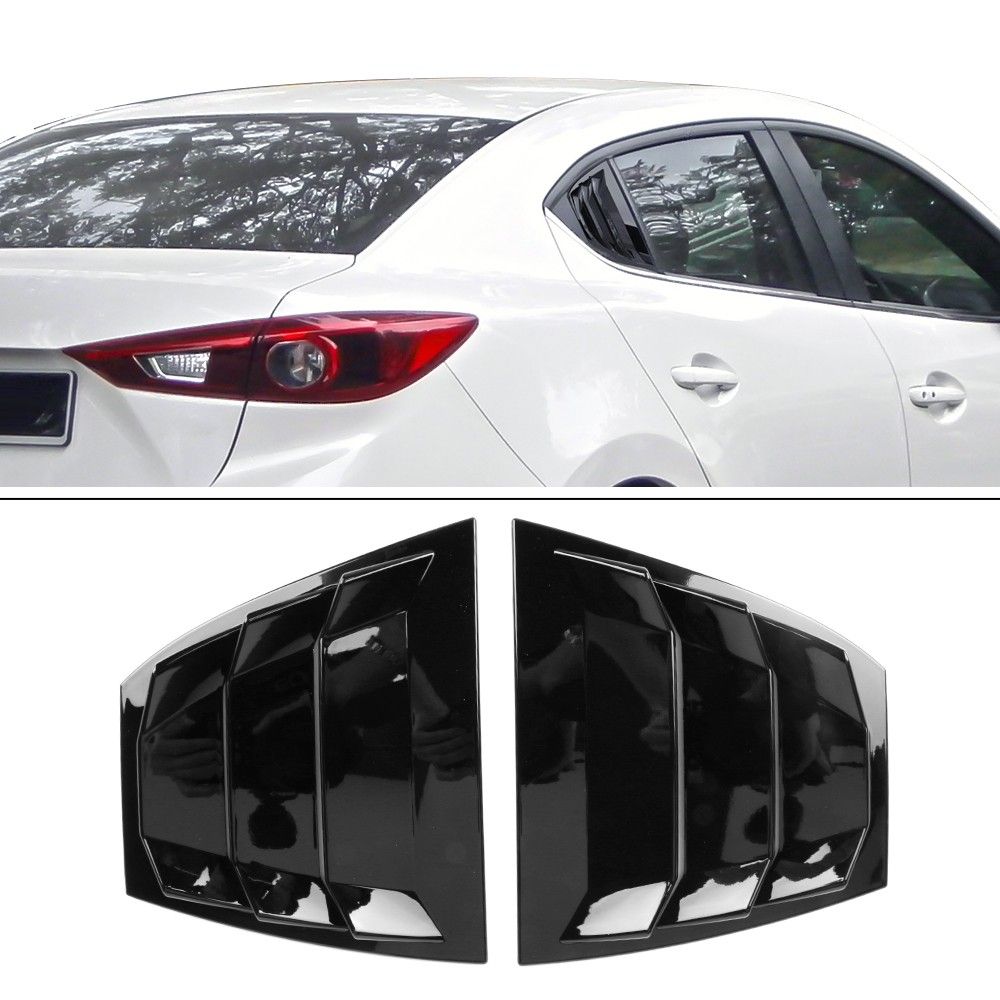20142018 Mazda 3 Side Window Louvers Quarter Scoop Cover Vent Gloss