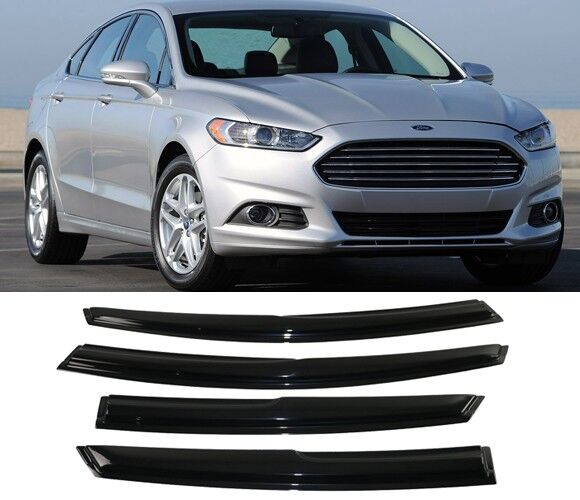Fits 13-18 Ford Fusion Mugen Style Acrylic Window Visors 4pc Set