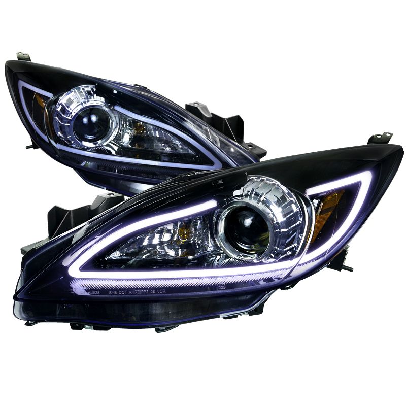20102013 Mazda 3 DRL LED Black Projector Headlights