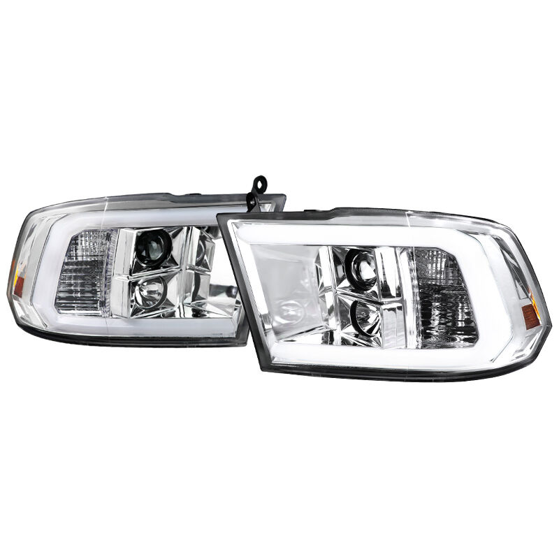 CPW Chrome Headlight Assemblies For 2009-2018 Dodge Ram 1500/2500/3500 – Halogen Quad Headlamps With Bulbs 2 thumbnail image
