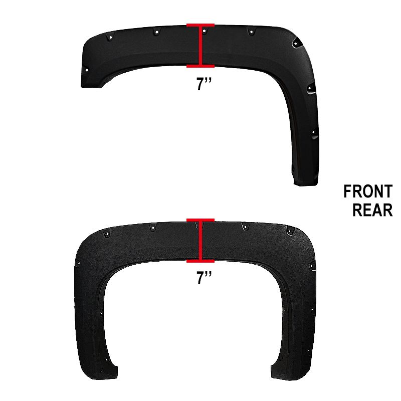 20072013 Chevrolet Silverado 1500 Rough Surface Black Fender Flares