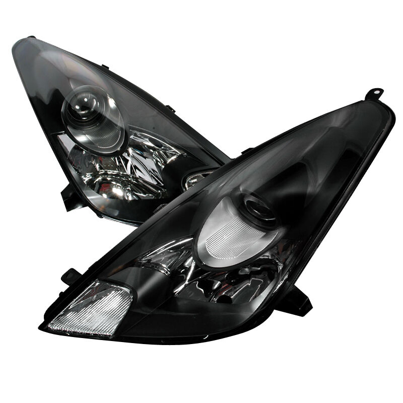 Clear LED Halo Projector Headlights For 2000-2005 Toyota Celica - Pair L+R