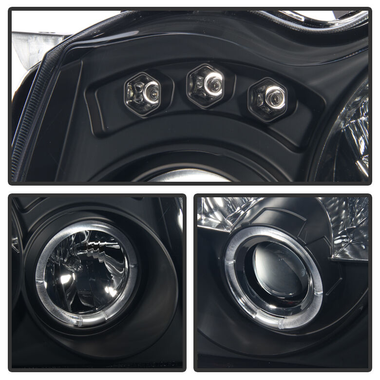Jeep Grand Cherokee 2005-2007 Halo LED Projector Headlights - Black by Jeep Grand Cherokee 2005-2007 Halo LED Projector Headlights - Black by