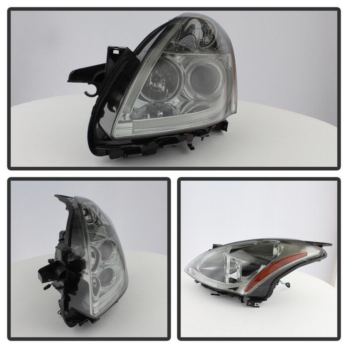 For 2007-2009 Altima 4DR LED Tube Black/Smoke Projector Headlight w/Blue DRL Kit