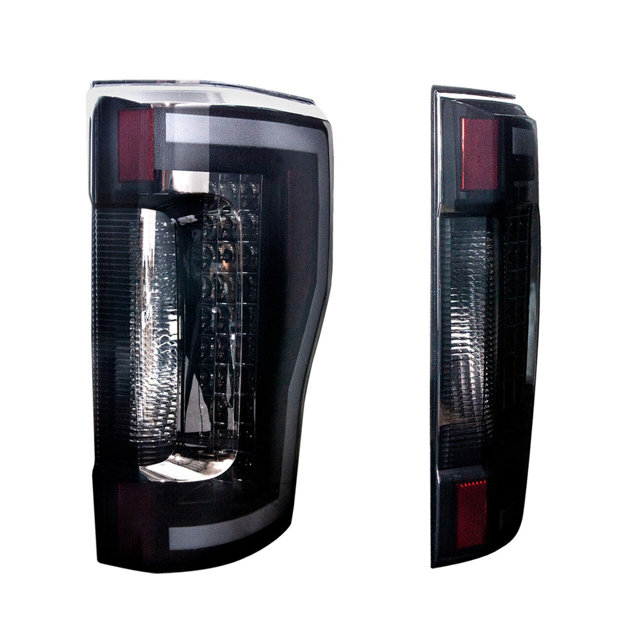 OEMASSIVE Black LED Tail Lights For Ford F250 Super Duty (2020-2022) - Halogen Reverse