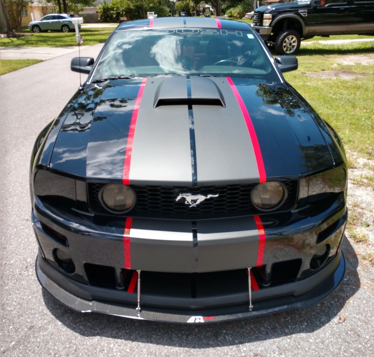 2005-2009 Ford Mustang Roush APR Carbon Fiber Front Splitter With Rods